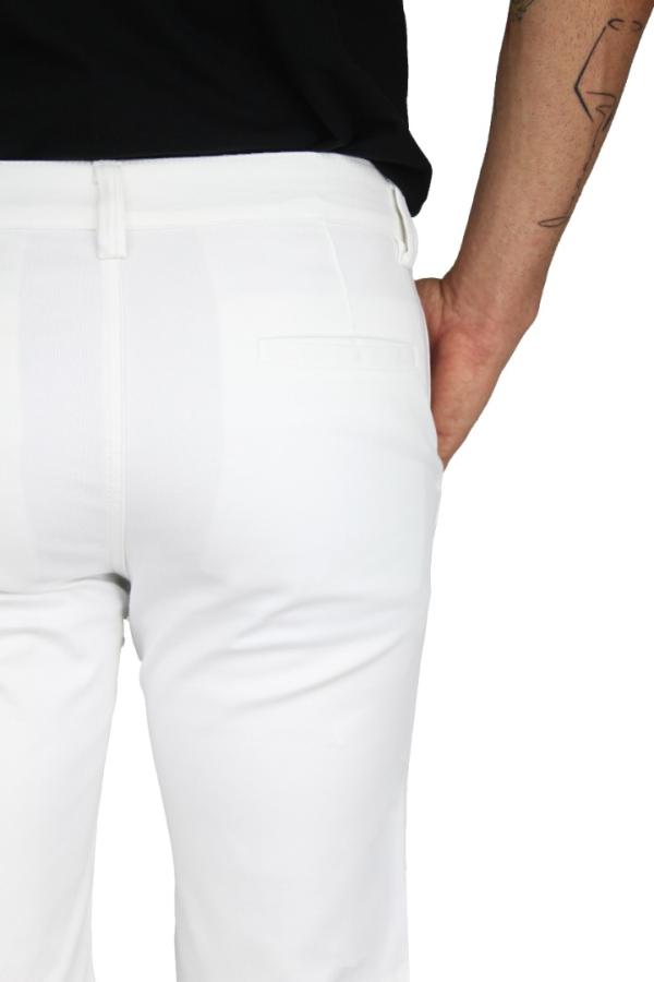 Bermuda De Vestir Color Blanco De Algodón Corte Slim Fit Para Hombre